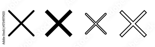Close icon set. Delete icon vector. cross sign