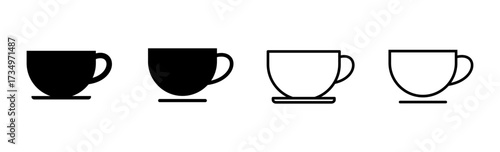 Coffee cup icon set. cup a coffee icon vector.