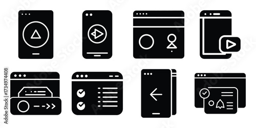 two factor authentication icon set vector illustration. black color and white background
