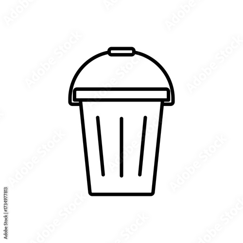 Bucket icon, vector line isolated on white background. Trendy and modern design.