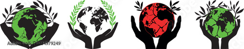 Earth day concept save the planet hands holding globe environment world ecology