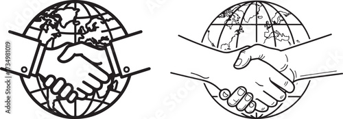 Global Handshake Illustration Symbolizing International Partnership