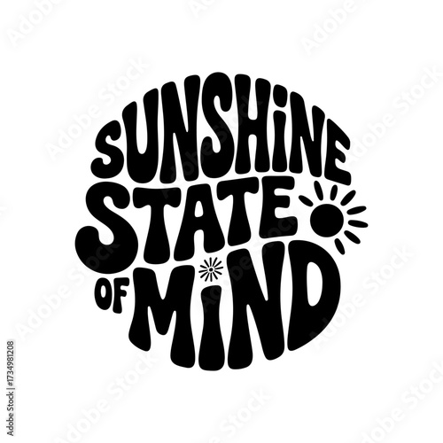Sunshine State of Mind. Giving Tuesday Vector Design Isolated on White Background