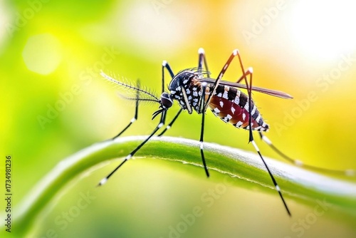 Wallpaper Mural Close-up View of a Mosquito on a Leaf with Natural Background Torontodigital.ca