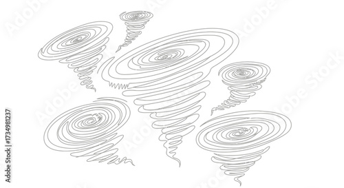 Artistic Tornado Storm A Collection of Spiraling Vortexes and Stormy Weather