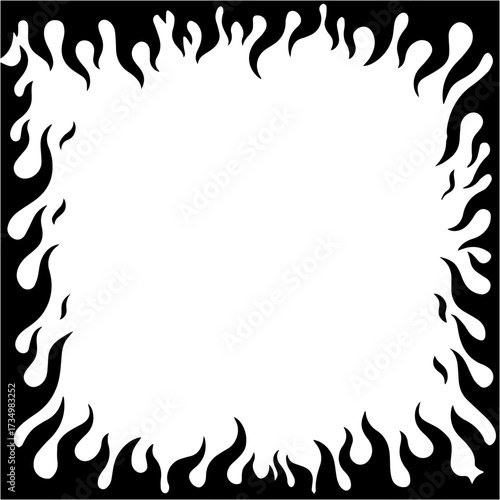 Burning flame fire border frame with abstract hot flame background design