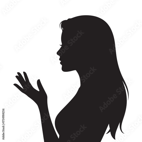 Woman Silhouette with Open Hand