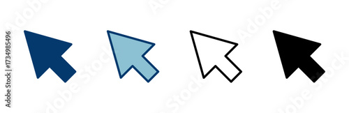 Click icon vector isolated on white background. Cursor icon. Computer mouse click cursor black arrow icons. pointer arrow