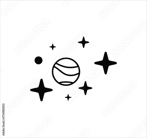 Space & Astronomy set of web icons in line style. Universe icons including satellite, astronaut, rocket, comet, telescope, planet, galaxy, and more. Editable stroke. Vector illustration