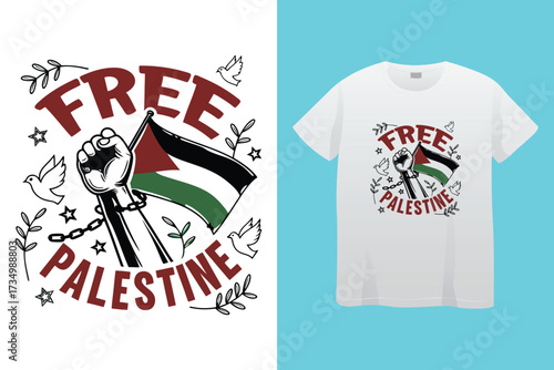 Palestine design vector, Save Palestine illustration for banner, t-shirt, poster, sticker, badges, social media design. Hand-Drawn Lettering Phrase, Calligraphy Graphic Typography. 
