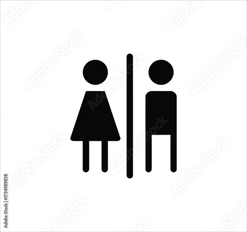 Toilet and Restroom set of web icons in line style. WC signs including man, woman, shower, baby care, handicap symbol, no smoking, no trash. Editable stroke. Vector illustration