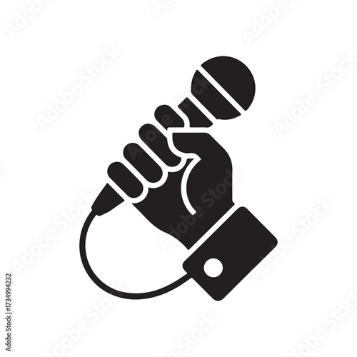 Singer Mic Symbol for Podcast, Karaoke, and Broadcasting