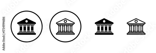 Bank icon logo design. Bank sign and symbol, museum, university
