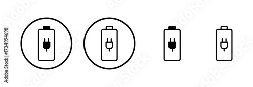 Battery icon logo design. battery Charging sign. battery charge level