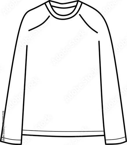 Sweatshirt long sleeve vector outline illustration