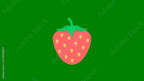 A green background with white border and cherry on it strawberry green screen animated chromakey background backgrounds elements figure expression emotion composition depth design movement