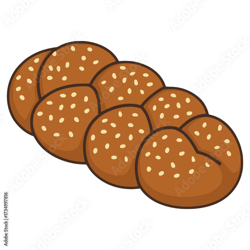 Kozinjak North Macedonia braided bread flat color vector illustration template design