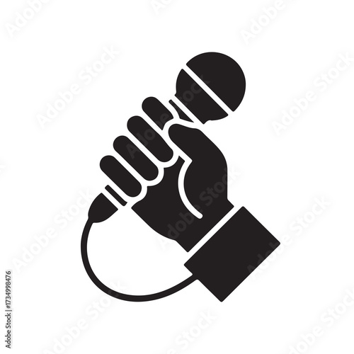 hand holding a black telephone receiver