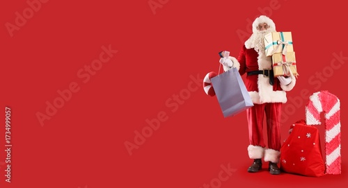Santa Claus with gifts, cre...