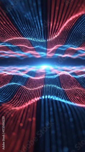 Abstract Digital Waves of Light and Energy Flowing.