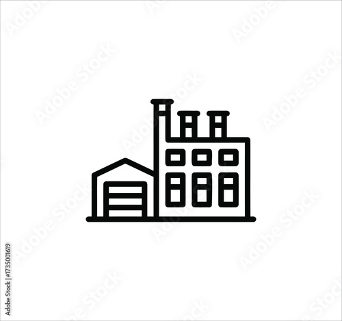 Factory & Industry set of solid vector icons. Collection including production, machinery, manufacturing, warehouse, fabrication, goods, and more. Editable glyph icons. Vector illustration