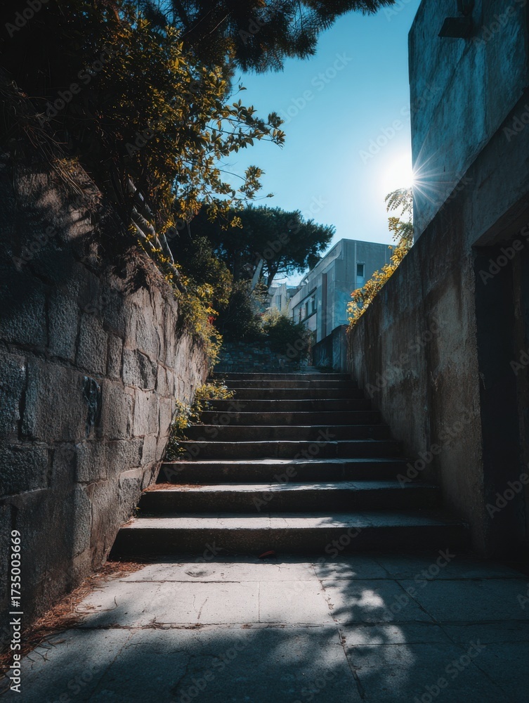 Obraz premium Outdoor staircase with clean concrete steps