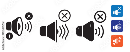 Speaker Volume and Sound Icons Set