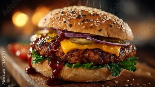 Delicious gourmet burger