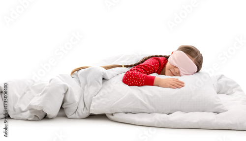 Little girl in mask with so...