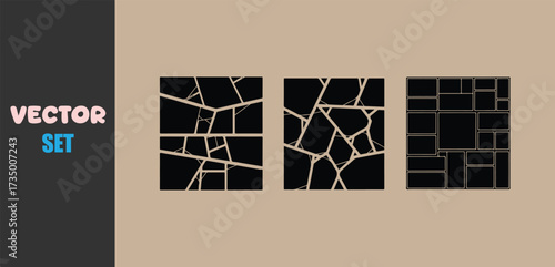 Abstract geometric pattern with cracked texture and grunge effect