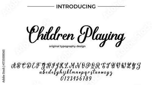 Children Playing - Elegant Script Font for Smooth Handwritten Design and Creative Typography