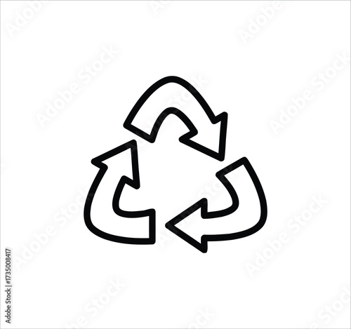 Recycling and eco icon set with line vector symbols for waste management and a green environment.