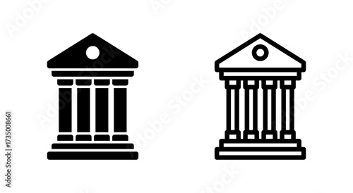 Bank icon symbol for apps and websites. Bank sign and symbol, museum, university