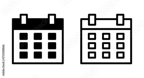 Calendar icon symbol for apps and websites. Calender sign and symbol. Schedule icon symbol