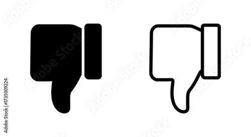 Dislike icon vector. dislike sign and symbol. Hand with thumb down
