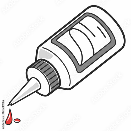 Illustration of a glue bottle dripping glue