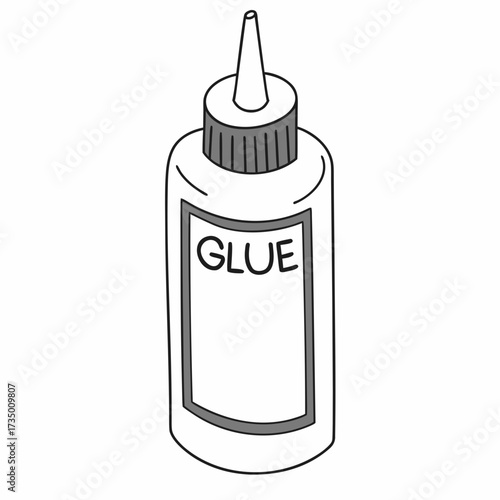 Illustration of a glue bottle with the word glue