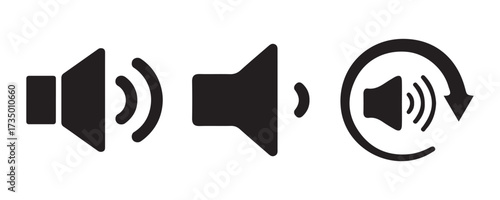 Audio Speaker Symbol Collection. Music Sound Control Icons