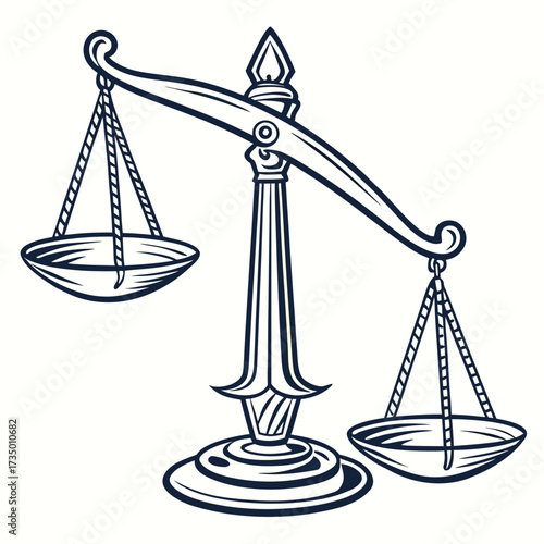 Balance scale illustration with one side lower