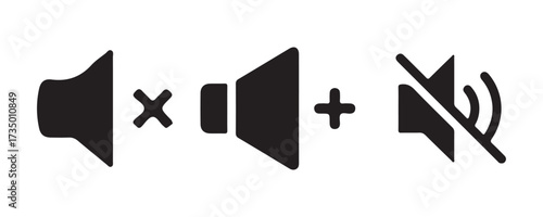 Audio Speaker Symbol Collection. Music Sound Control Icons