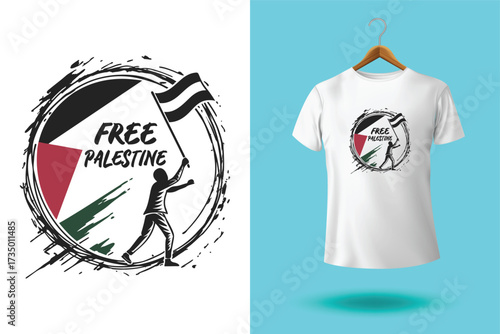 Palestine design vector, Save Palestine illustration for banner, t-shirt, poster, sticker, badges, social media design. Hand-Drawn Lettering Phrase, Calligraphy Graphic Typography.