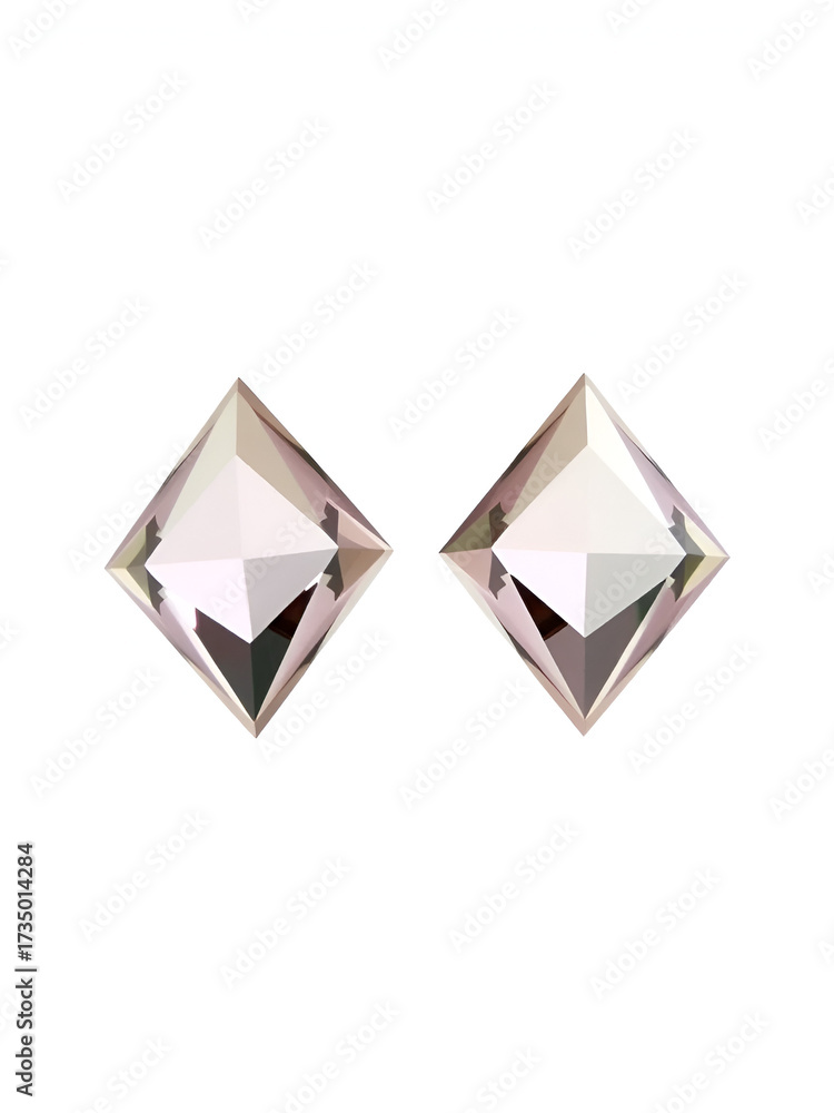 Fototapeta premium Two tilted curved diamond shapes