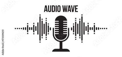 Voice Recording Studio Symbol in Black and White