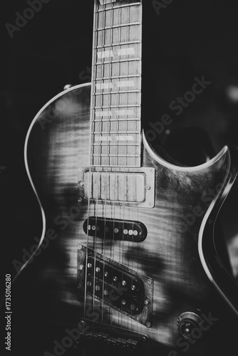 electric guitar on black background