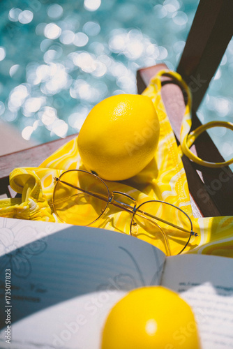Summer Pool Side Yellow Reading Hat