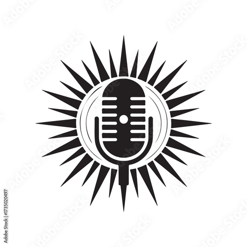 Retro Mic Icon for Music, Podcast, and Broadcasting