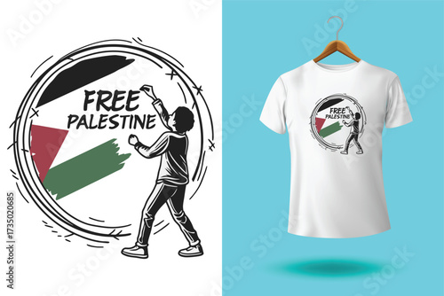 Palestine design vector, Save Palestine illustration for banner, t-shirt, poster, sticker, badges, social media design. Hand-Drawn Lettering Phrase, Calligraphy Graphic Typography.