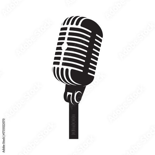 Retro Vintage Microphone Icon Vector Illustration