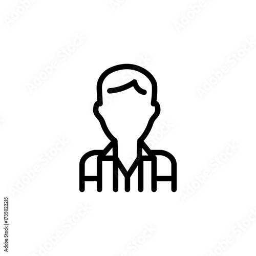 Person avatar line icon, a minimalist vector symbol of a referee or umpire. Professional graphic design element for web and mobile interfaces