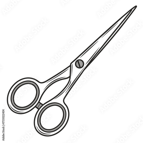 Illustration of a pair of scissors the scissors are open and ready to cut, making them a versatile tool for various creative and practical tasks